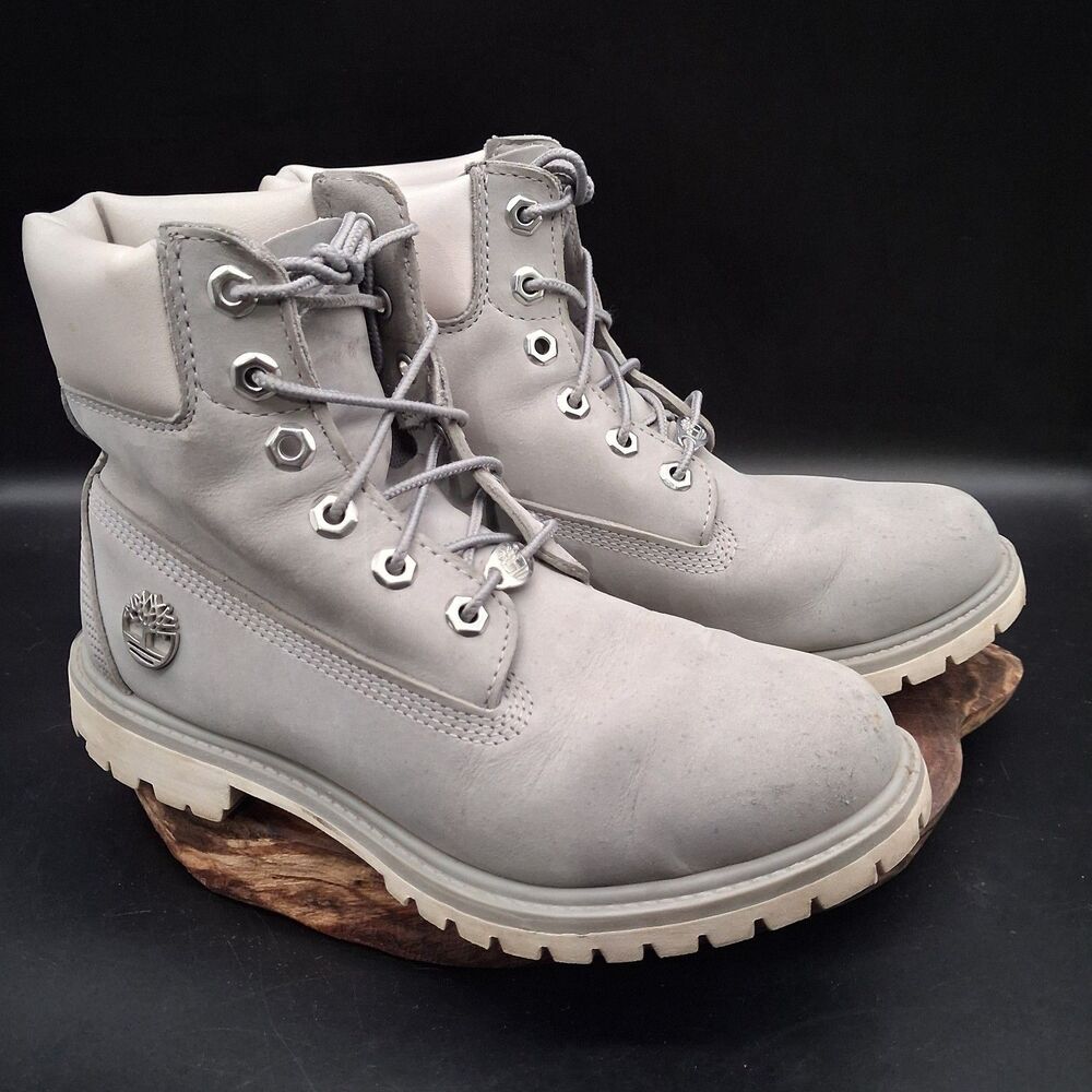 Timberland Women's Premium 6-Inch Waterproof Boots Gray Nubuck A1IV1 Size 7.5